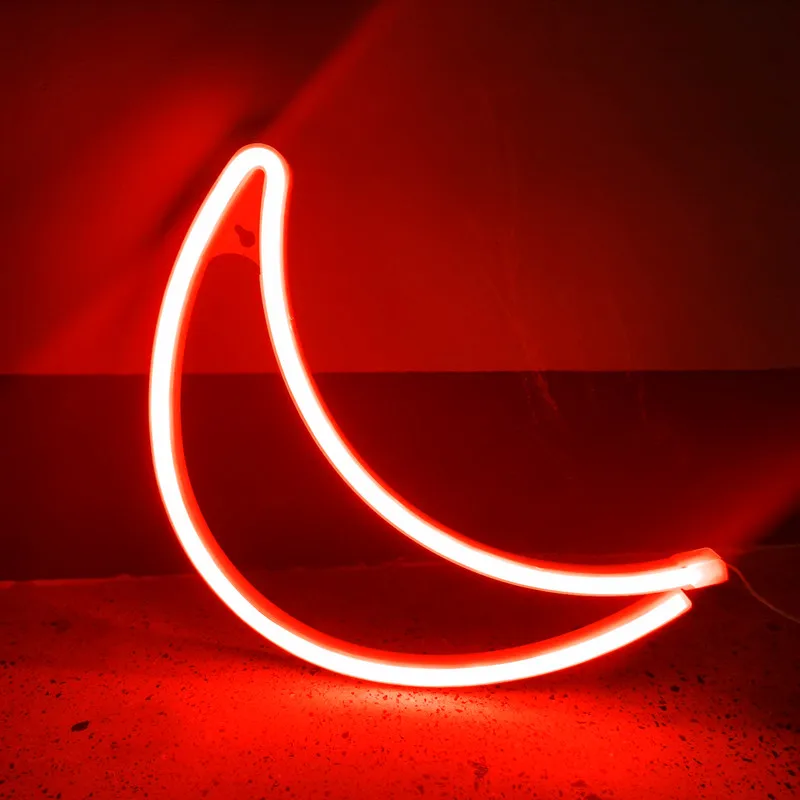 

Led Moon Neon Lights Sign Festoon Fairy Lights Indoor For Bedroom Wall Battery USB Operated Christmas Lamp Wedding Decoration