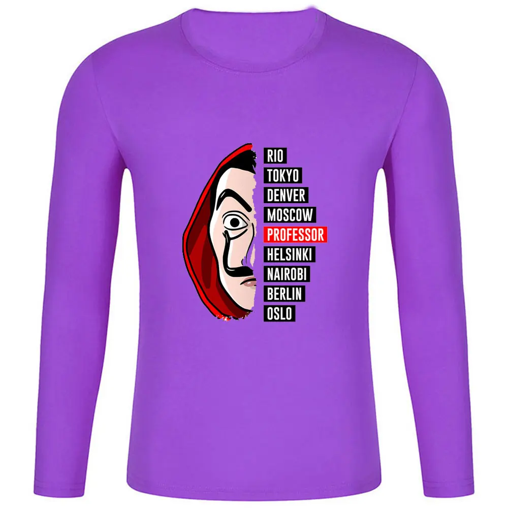 

Long Sleeve T Shirt Men Funny Design La Casa De Papel T Shirt Money Heist Tees Tv Series Tshirts Short Sleeve House of Paper