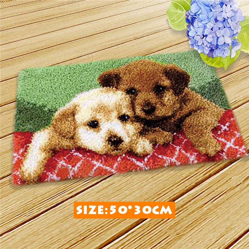 ZD078 Кошка Собака защелка крюк Kussen Bloem комплект Almofadas Smyrna Knooppakket Klink Haak Kleed Bloemen наборы Diy рукоделие коврик вышивка 3D - Цвет: ZD078