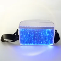 custom led light up luminous fiber optic fanny bag for sport phone fashion light western unisex zipper running walking cycling