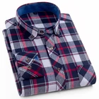 Рубашка Мужская Фланелевая с длинным рукавом, Мягкая Повседневная клетчатая сорочка, удобная клетчатая сорочка, осень