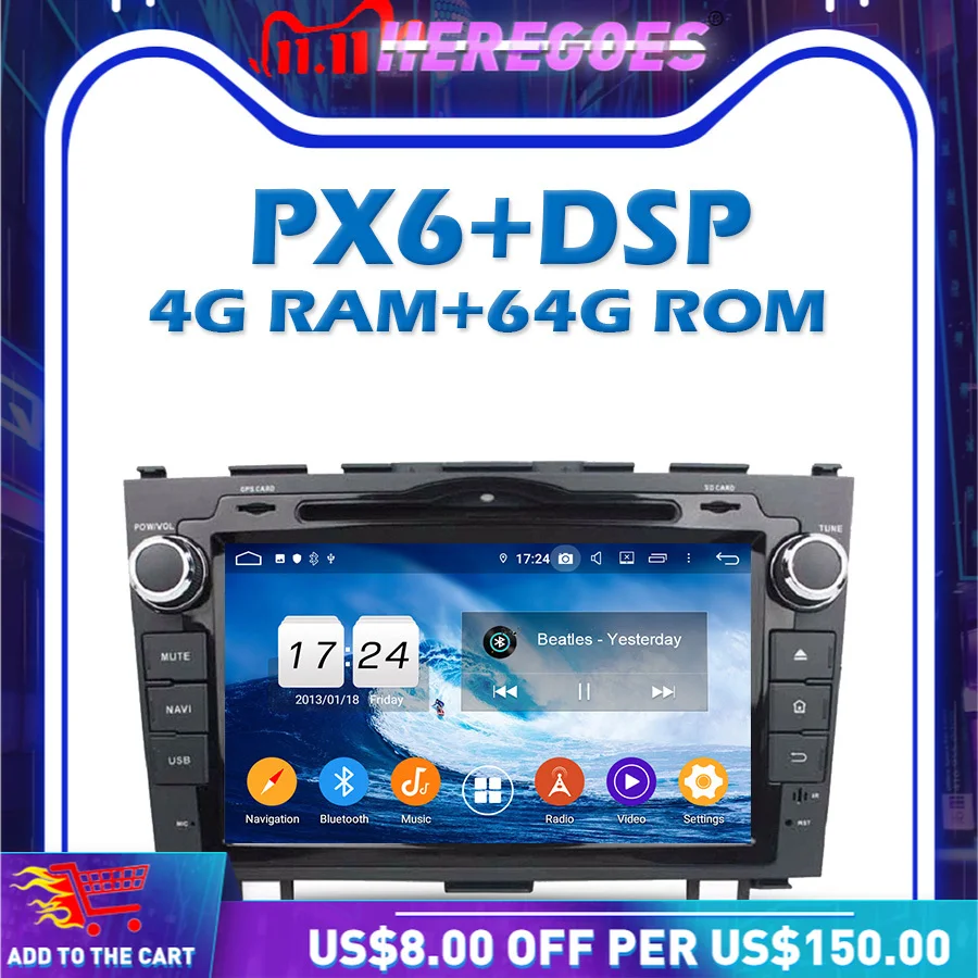 1280*720 PX6 2DIN автомобильный DVD плеер DSP IPS Android 10 0 4G + 64G GPS Google Радио RDS Wi Fi Bluetooth 5 для