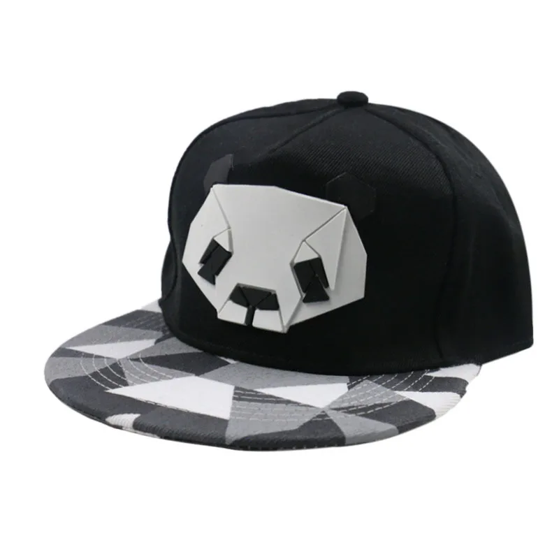 Плоская шапка в стиле хип хоп с мультипликационным принтом панды крутая модная