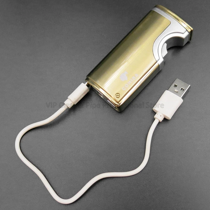 

Cohiba Metal Cigar Cigarette Lighter 3 Flame Jet Torch Lighter With Built-in Cigar Punch Outdoor Smoking Tool Windproof