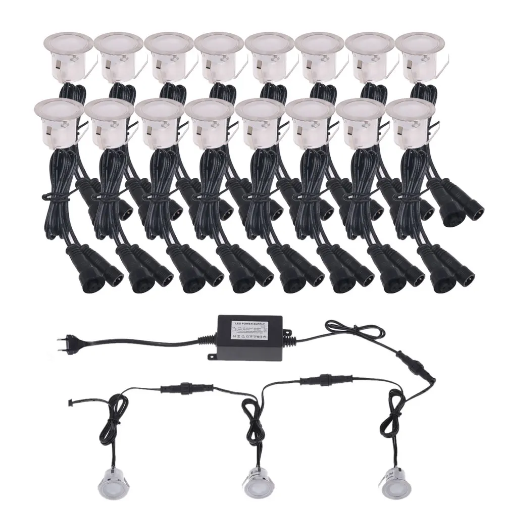 1 16 шт. водонепроницаемые светодиодные лампы из нержавеющей стали|Светодиодные