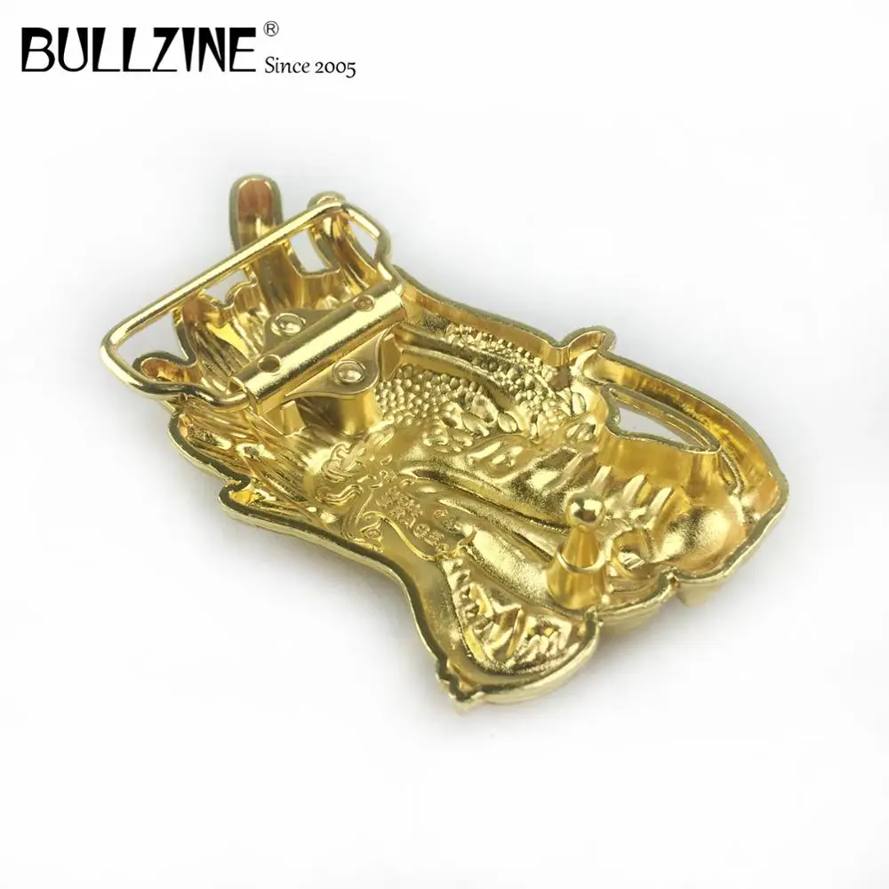 Bullzine цинковый сплав золотой дракон голова пряжка на ремешке ковбойский ремень
