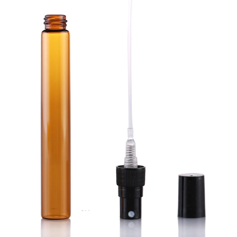 100 шт./лот пустая бутылка с распылителем 10 мл янтарные бутылки для эфирных масел