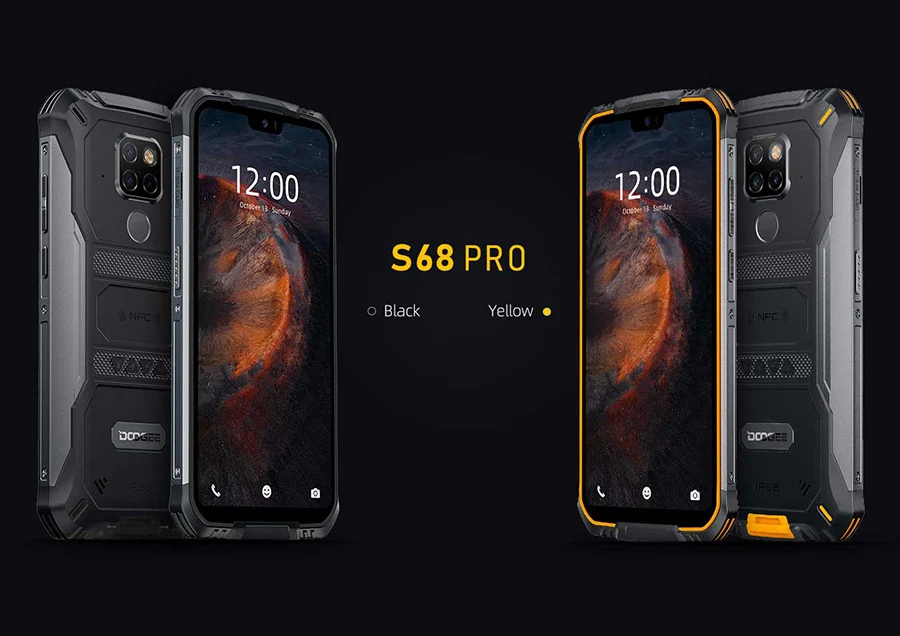 DOOGEE S68 Pro, прочный телефон, IP68, водонепроницаемый, Helio P70, четыре ядра, 6 ГБ, 128 ГБ, Беспроводная зарядка, NFC, 6300 мА/ч, 12V2A, зарядка, 5,84 дюймов, FHD