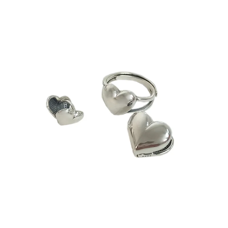 

PJX East Gate New S925 Sterling Silver Small Love Ear Clip Female Simple retroTemperament All-Match Students XWH