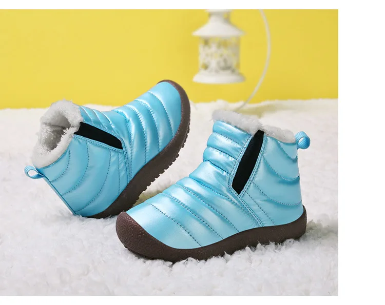 winter children's snow boots boys and girls waterproof ankle boots kids snow boots thick non-slip soft bottom