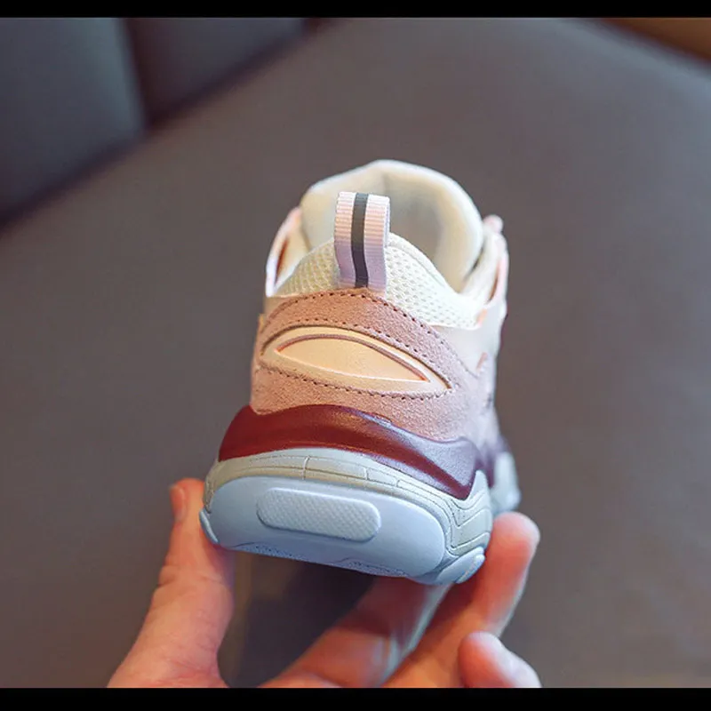 Детские кожаная спортивная обувь для мальчиков сетчатая повседневная подкладка