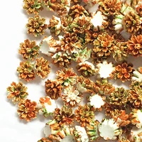 100pcs 1213mm orangegreen resin flowers decorations crafts flatback cabochon for scrapbooking diy accessories