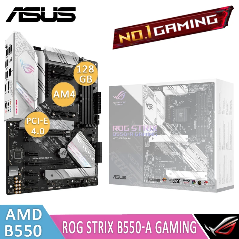 Online Asus ROG STRIX B550-A GAMING AM4 Motherboard Ddr4 128gb AMD Ryzen PCI-E 4,0 M.2 SSD Overlocking CrossFireX B550 Placa-Mãe AM4