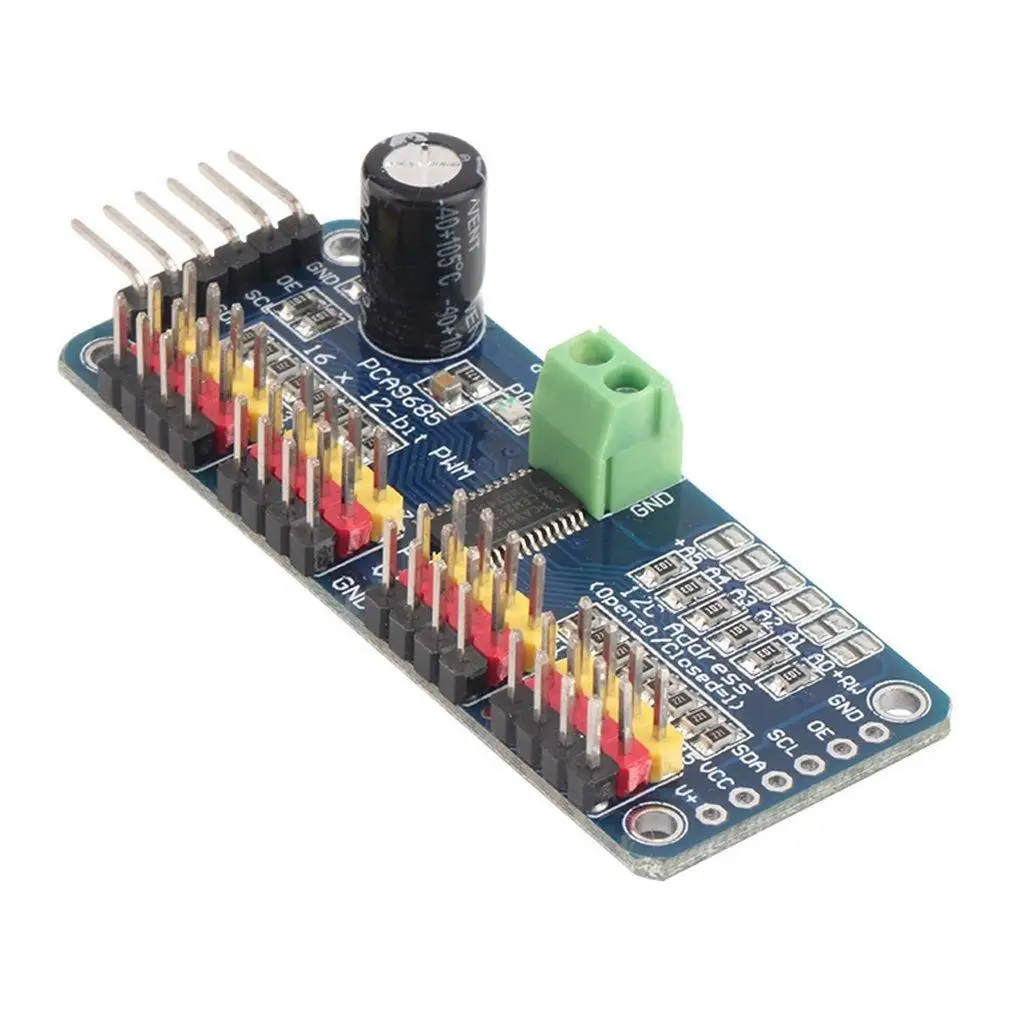 16-канальный 12-битный PWM-драйвер серводвигателя PCA9685 модуль I2C для робота |