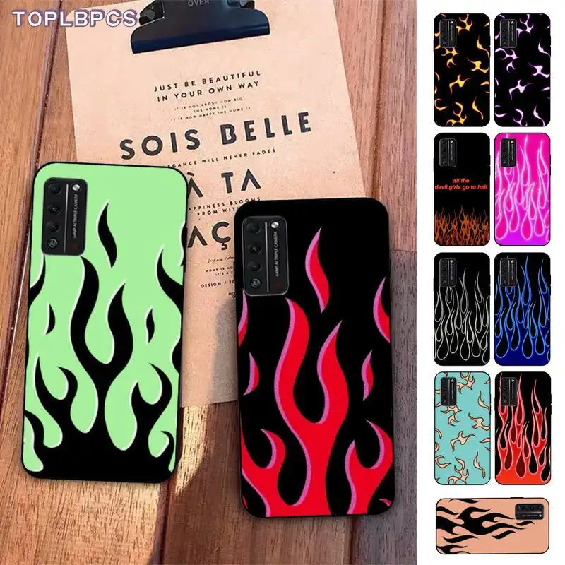 TOPLBPCS Модный мягкий чехол для телефона с рисунком пламени Huawei Honor 8x9 10 20 V 30 pro lite view 7A