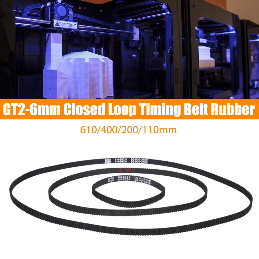 

Ремень ГРМ GT2, ширина 6 мм, 110/200/400/610 мм, шаг 2 мм для 3D-принтера, резиновый шкив с замкнутым циклом GT2, детали для 3D-печати