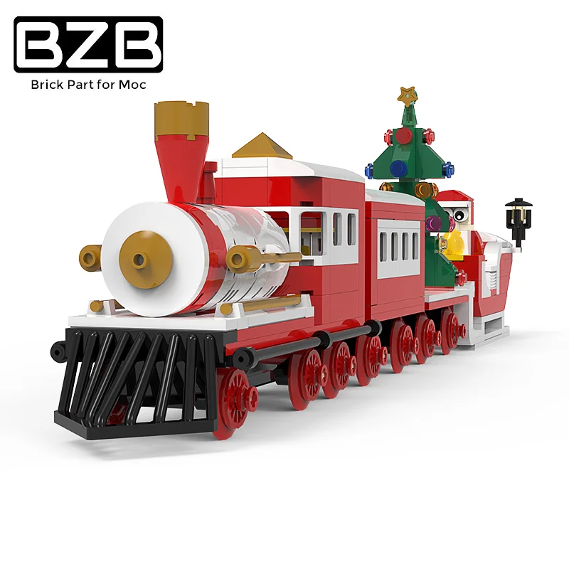 

BZB MOC New City Train Track High-tech Creative Christmas Train Building Block Model Kids Toys DIY Brick Parts Xmas Best Gifts