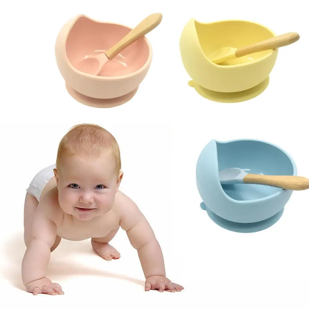 Детская силиконовая посуда, мощная присоска, детская чаша на присоске, чашка-ложка, детская чашка для пищи, Детская Чаша se G1R5