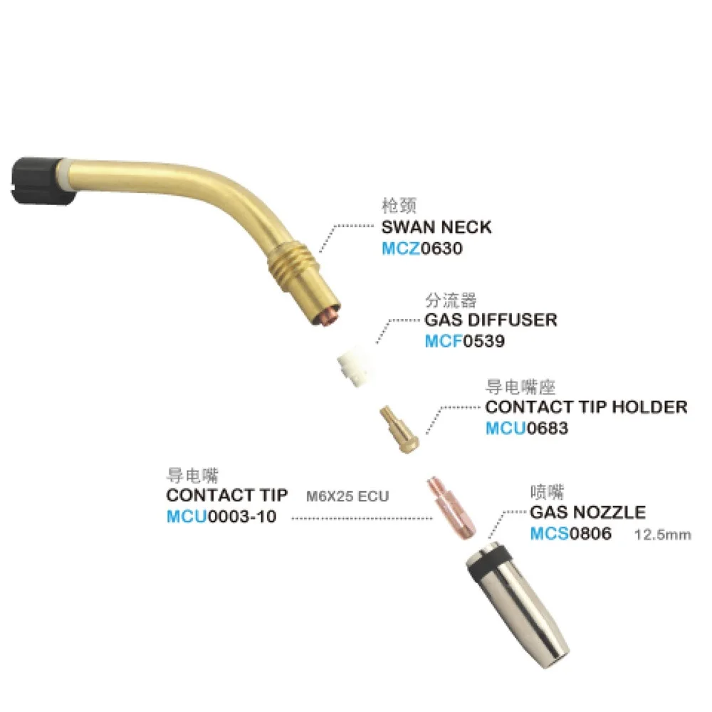 

SUIT CO2 Mig Mag 24KD welding torch contact tip holder gas diffuser nozzle