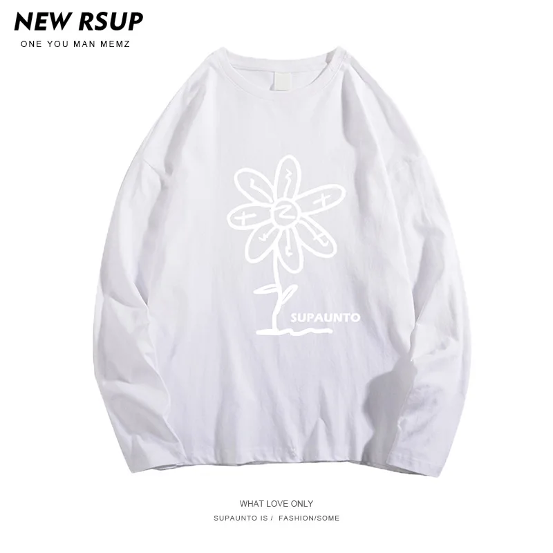 

Spring Autumn Thin Sweatshirts Men Printed Long-sleeved Shirt Loose O-neck Fashion Casual Pullover Bottoming Tops Male Clothes