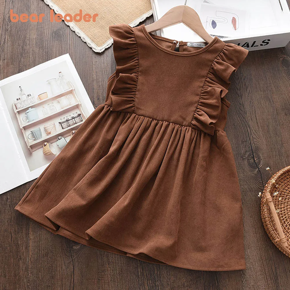 

Bear Leader Casual Girls Dresses 2022 Fashion Kids Clothes Girl Ruffle Dress Children Summer Dresses Baby Girls Clothing Outfits