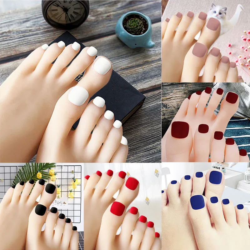24 шт. накладные ногти на шпильках Короткие съемные обертывания Слайдеры для