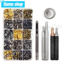 30sets metal snaps button snap fasteners press studs with 4 installation tools kit for clothes garment bags shoes leathercraft
