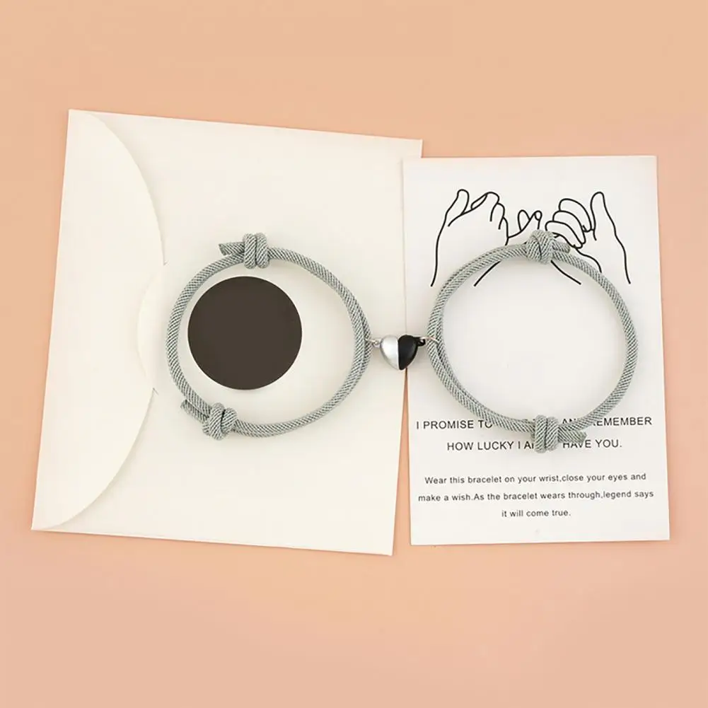 

2Pcs Hand Chain Innovative Lightweight Portable Magnetic Exquisite Couple Hand Chain for Gifts Couple Hand Chain Bracelet