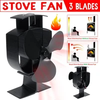 3 blades black fireplace heat powered stove fan log wood burner ecofan quiet home fireplace fan efficient heat distribution