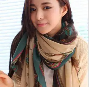 Женский дизайнерский длинный шелковый шарф бархатный шифоновый в форме сердца