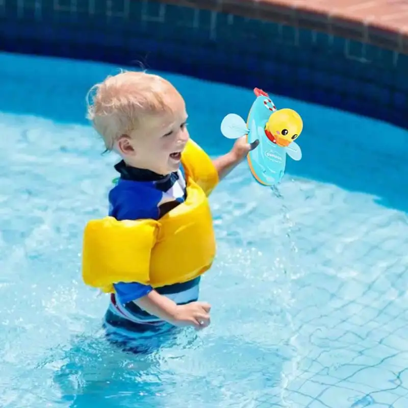 

Baby Bath Toy Cute Cartoon Animal Duck Classic Water Toys Chain Rowing Boat Swim Floating Duck Infant Early Education Beach Gift