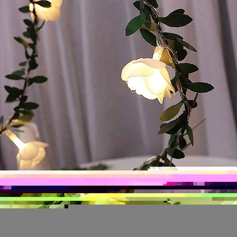 

20 LED Rose Light String LED Fairy Tale String Light Garland Battery Green Rose Powered Party Decoration Rattan Wedding T7J7