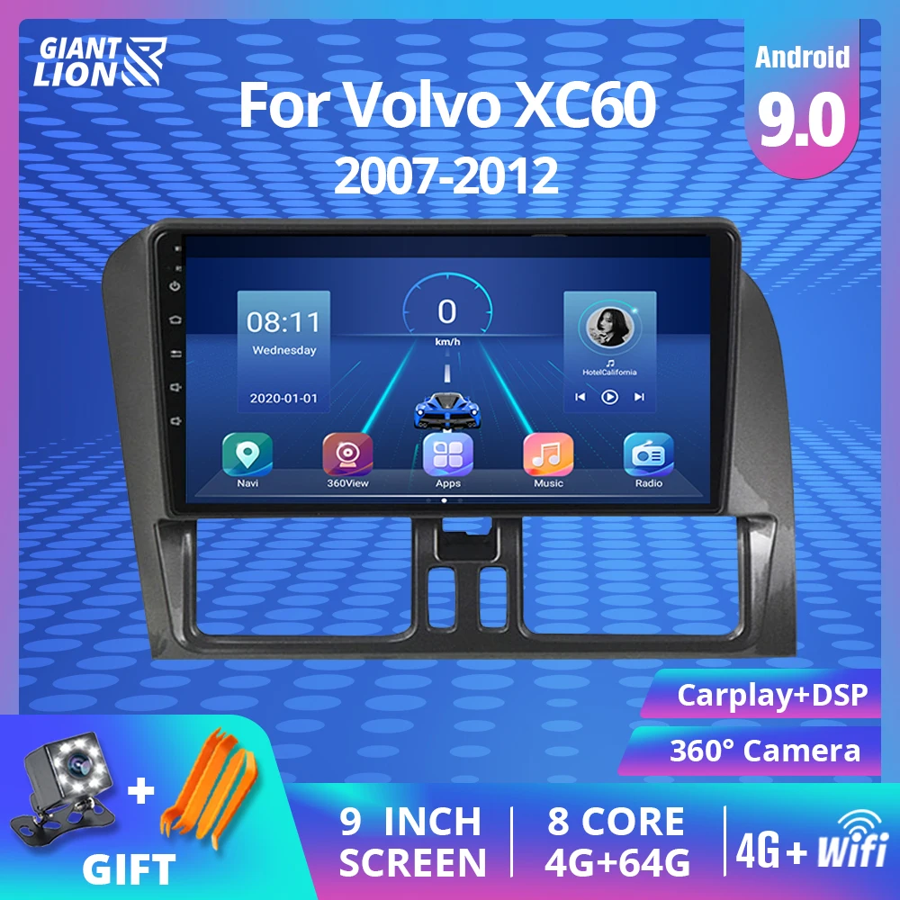 Автомагнитола 2 Din для Volvo XC60 2009 2012 Android 9 0 мультимедийный плеер с GPS навигацией Wi Fi