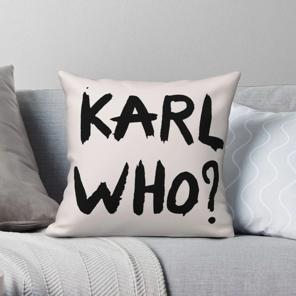 

Наволочка для подушки Карла кто, полиэстеровый льняной бархатный наволочка с принтом на молнии, декоративная наволочка для подушки, наволо...
