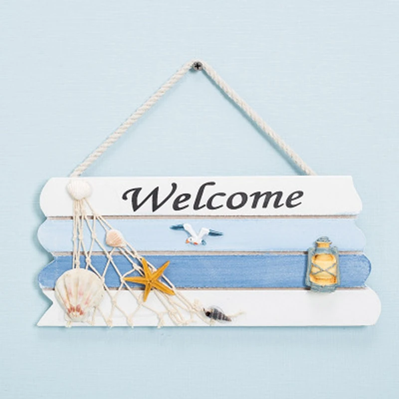 1 шт. украшение из дерева в средиземноморском море бренд WELCOME фото настенная бирка