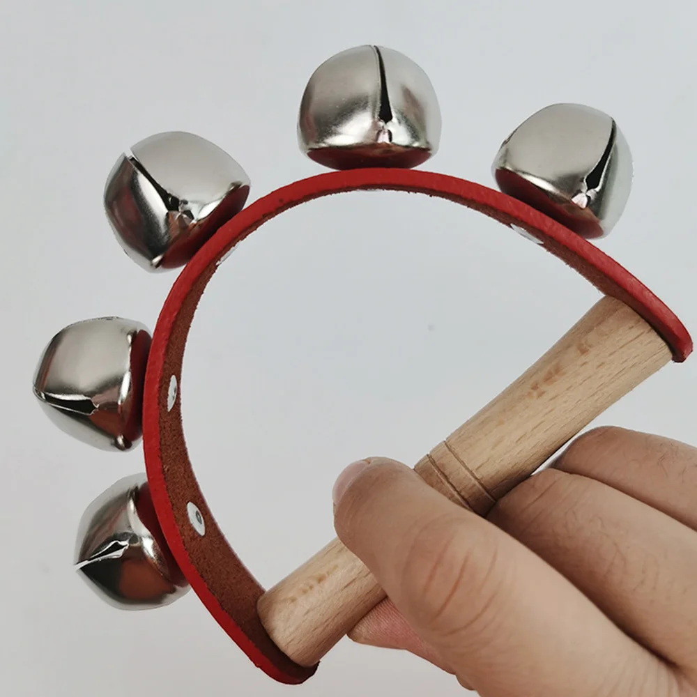 

1pc Creative NewRattle Shaking Sleigh Bell Wooden Jingle Bells Shaker for Class Learning Suitable for Birthday Party Celebration