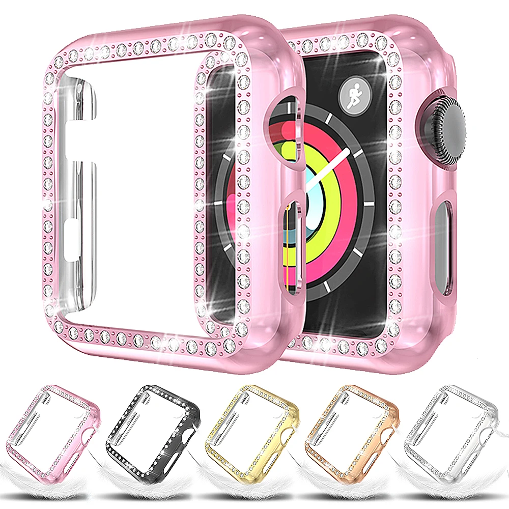 Алмазный чехол для apple watch Series 5 44 мм 40 мм iWatch 4 защитная крышка экрана PC Watch Case для apple watch 3 Case 38 мм 42 мм