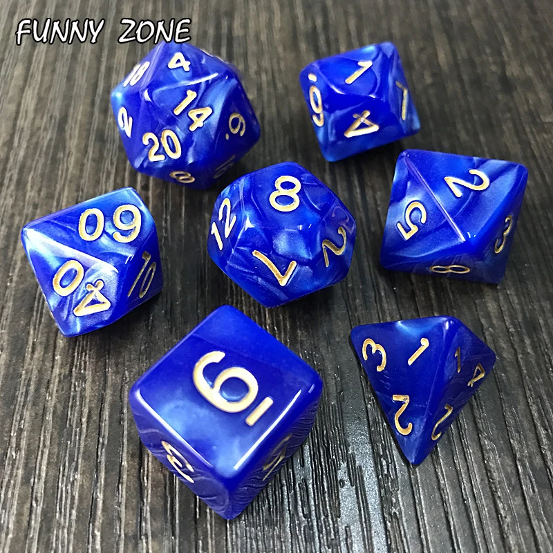 7 шт./компл. RPG игральные кости для подземелий драконы D4 D20 многогранные игры