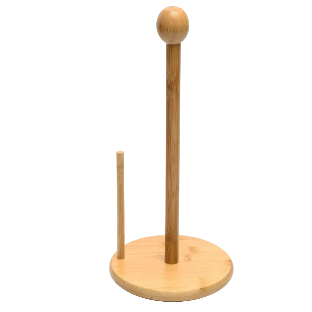 

Bamboo Toilet Paper Holder Free Standing Roll Tissue Storage Stand 3x13inch, Towel Rack, Multi Uses