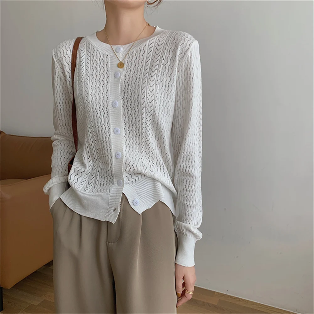 

Новый элегантный кардиган HziriP, свитера, тонкие облегающие пальто с вырезами, однотонные нежные осенние женские топы 2021 года в офисном стиле