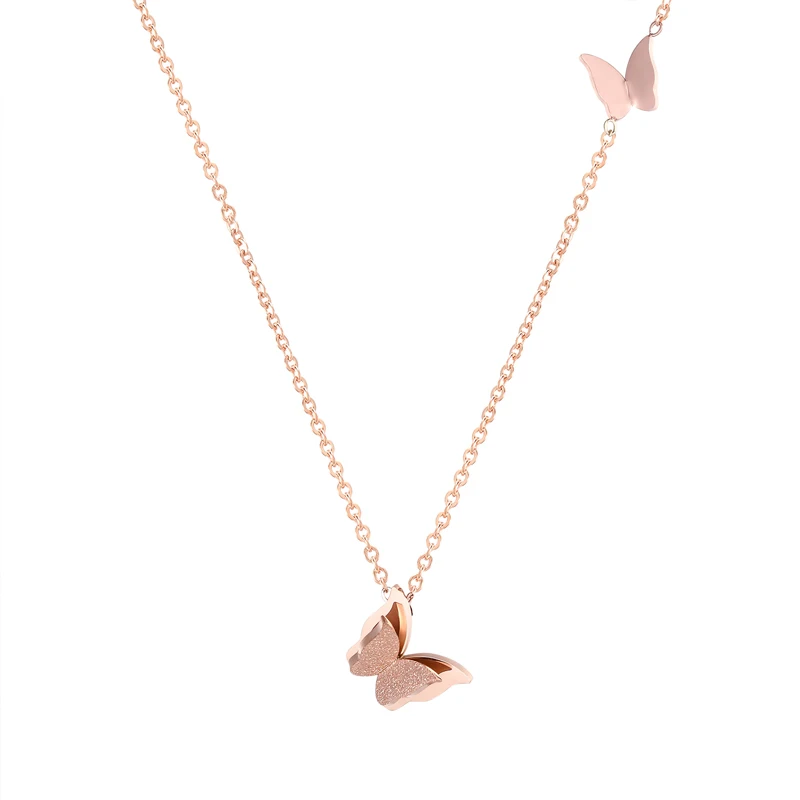 Exquisite Stainless Steel Butterfly Pendant Necklace - Anniversary & Wedding Necklace in Gold Color - Fashion Jewelry for Women - Perfect Gift image 2