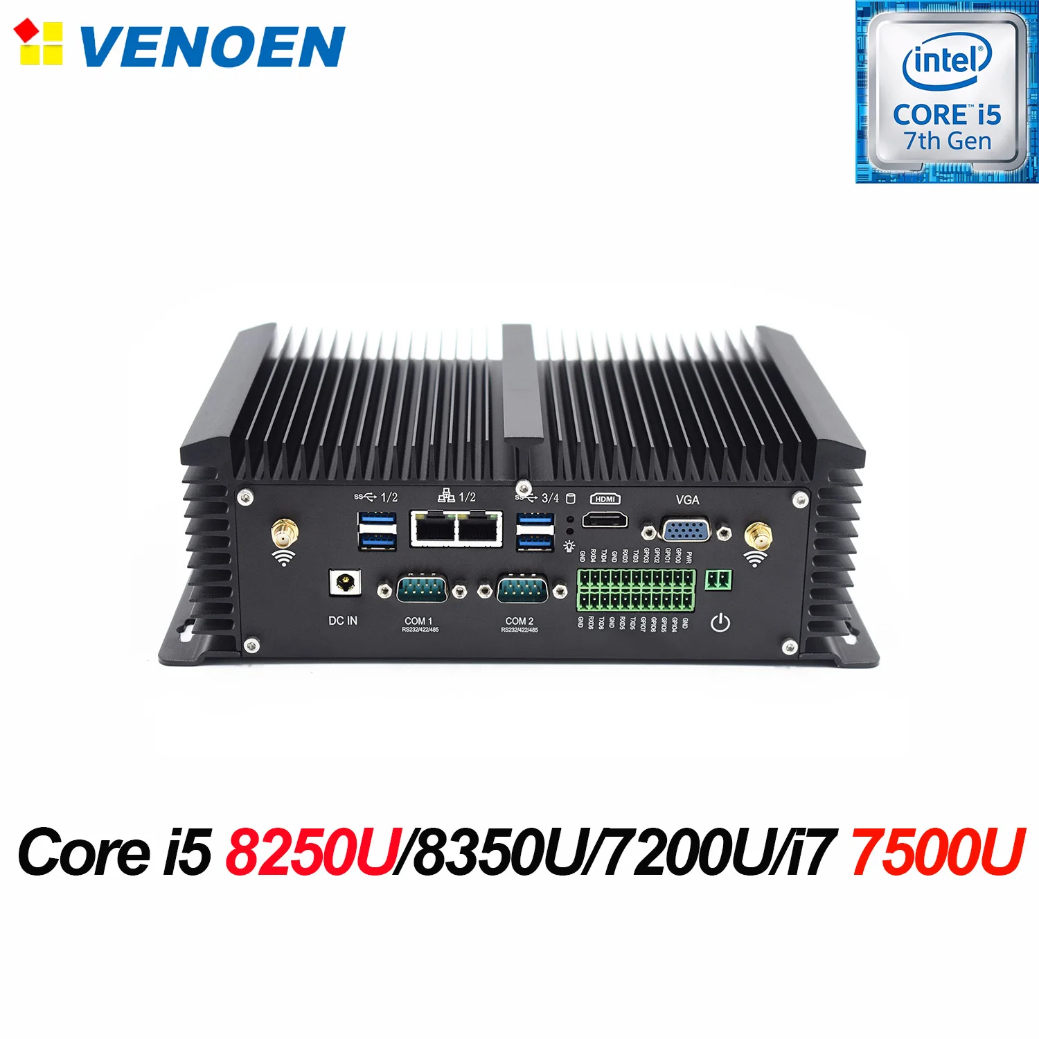 С 8-GPIO RS232 pin мини промышленный компьютер Intel Core i5 8250U 7200U i7 7500U небольшой настольный