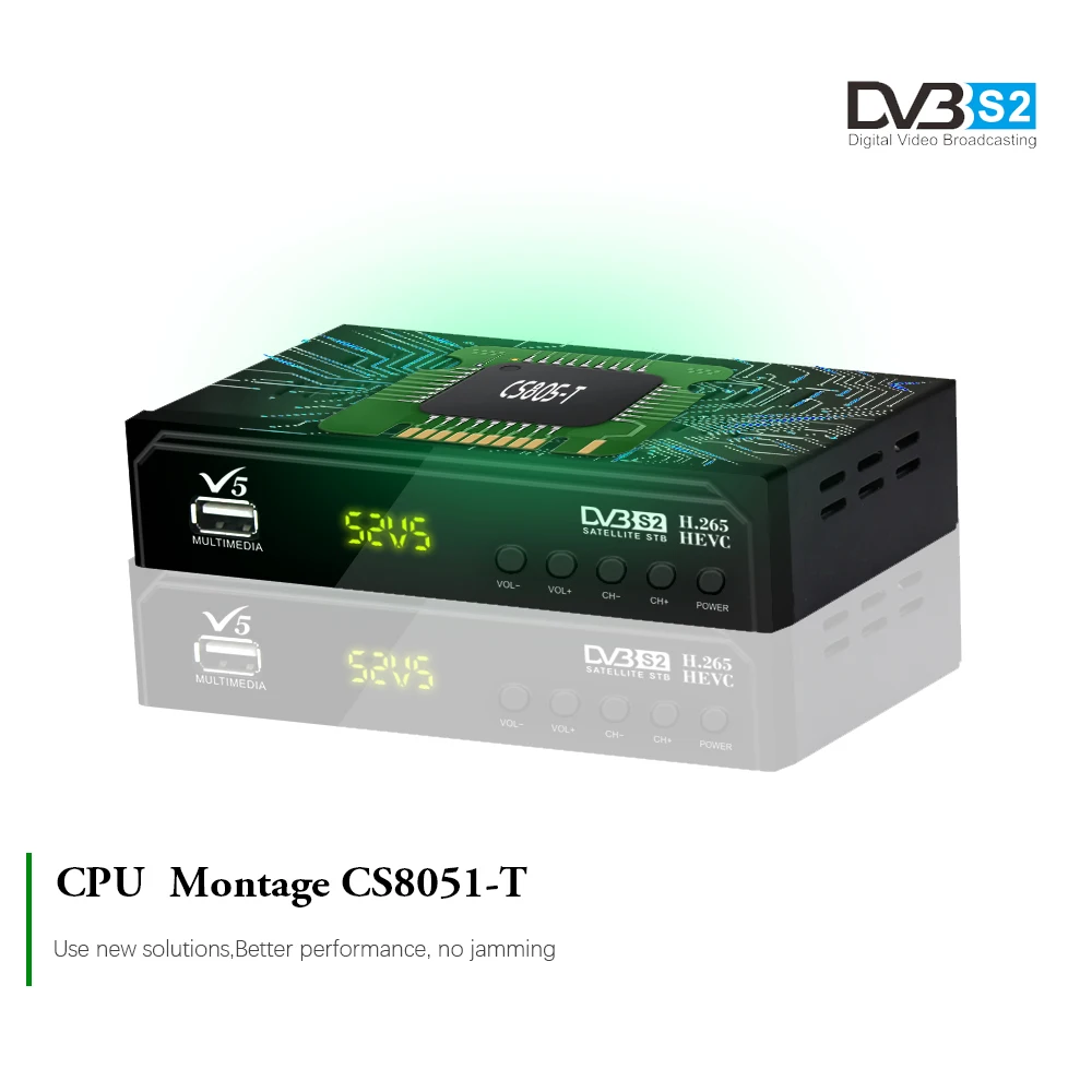 V5 HD 1080P DVB S2 спутниковый ТВ приемник H.265 HEVC поддержка Youtube Bisskey с USB WiFi Europe Set Top Box для