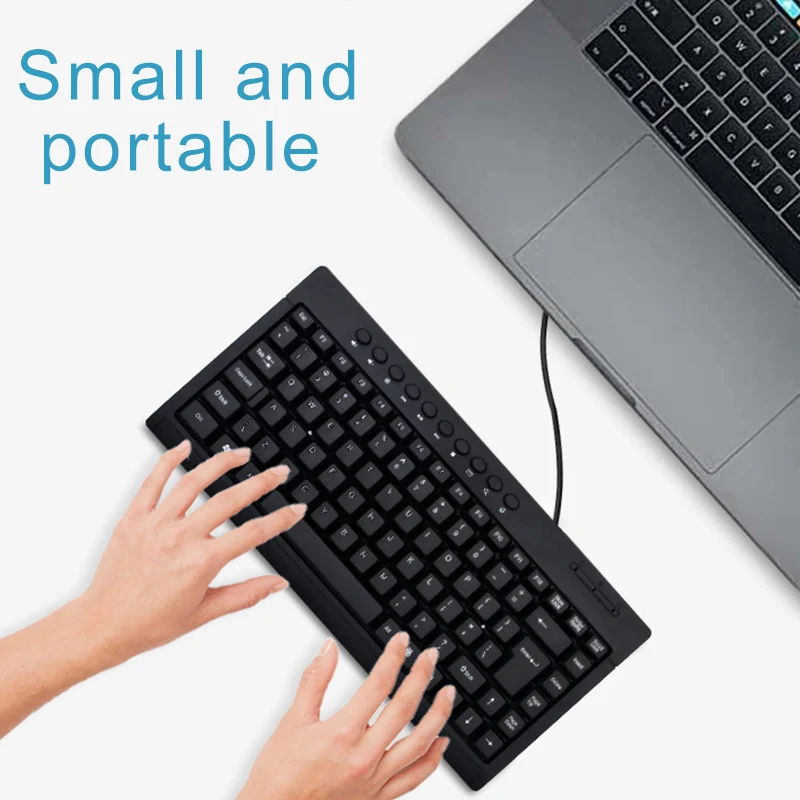 Ультра тонкая Проводная клавиатура 95 клавиш Мини Мультимедиа USB для ноутбука ПК