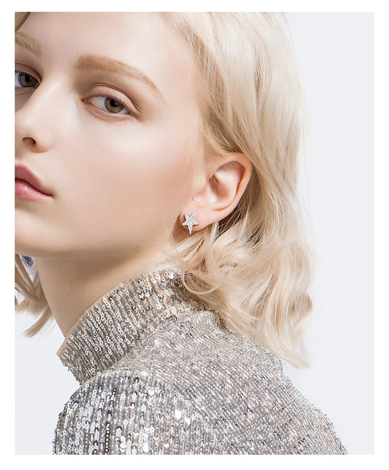 Женские серьги гвоздики из серебра 925 пробы с фианитом|Серьги-гвоздики| |