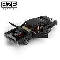 bzb moc city famous racing 42111 modified tang 1970 high tech speed sports car building block model kids boys diy toys best gift
