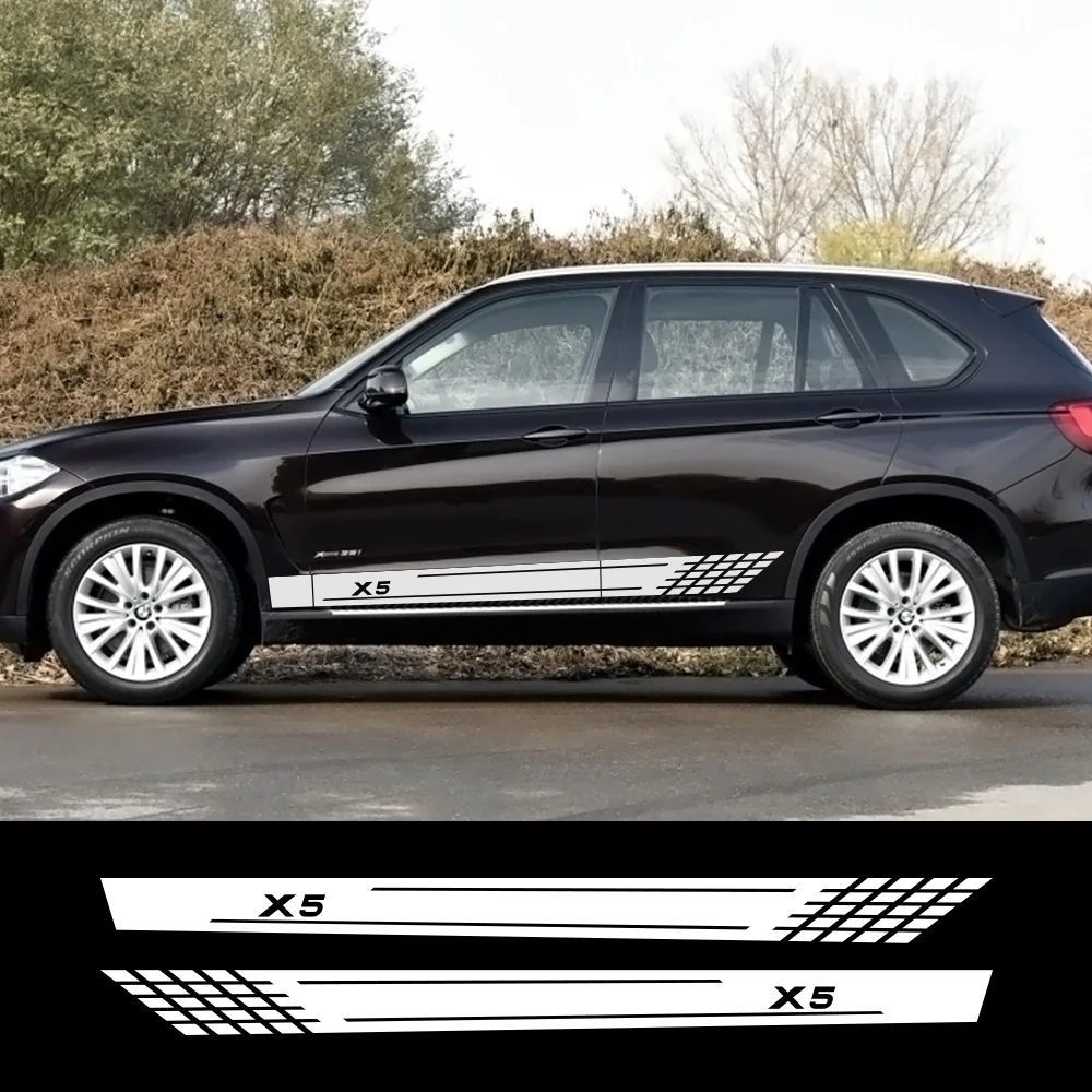 2 шт. для BMW X5 F15 E70 E53 G05 длинные боковые наклейки на дверь автомобиля виниловая