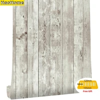 haohome reclaimed wood distressed wood panel peel and stick wallpaper self adhesive removable wall covering decorative vintage