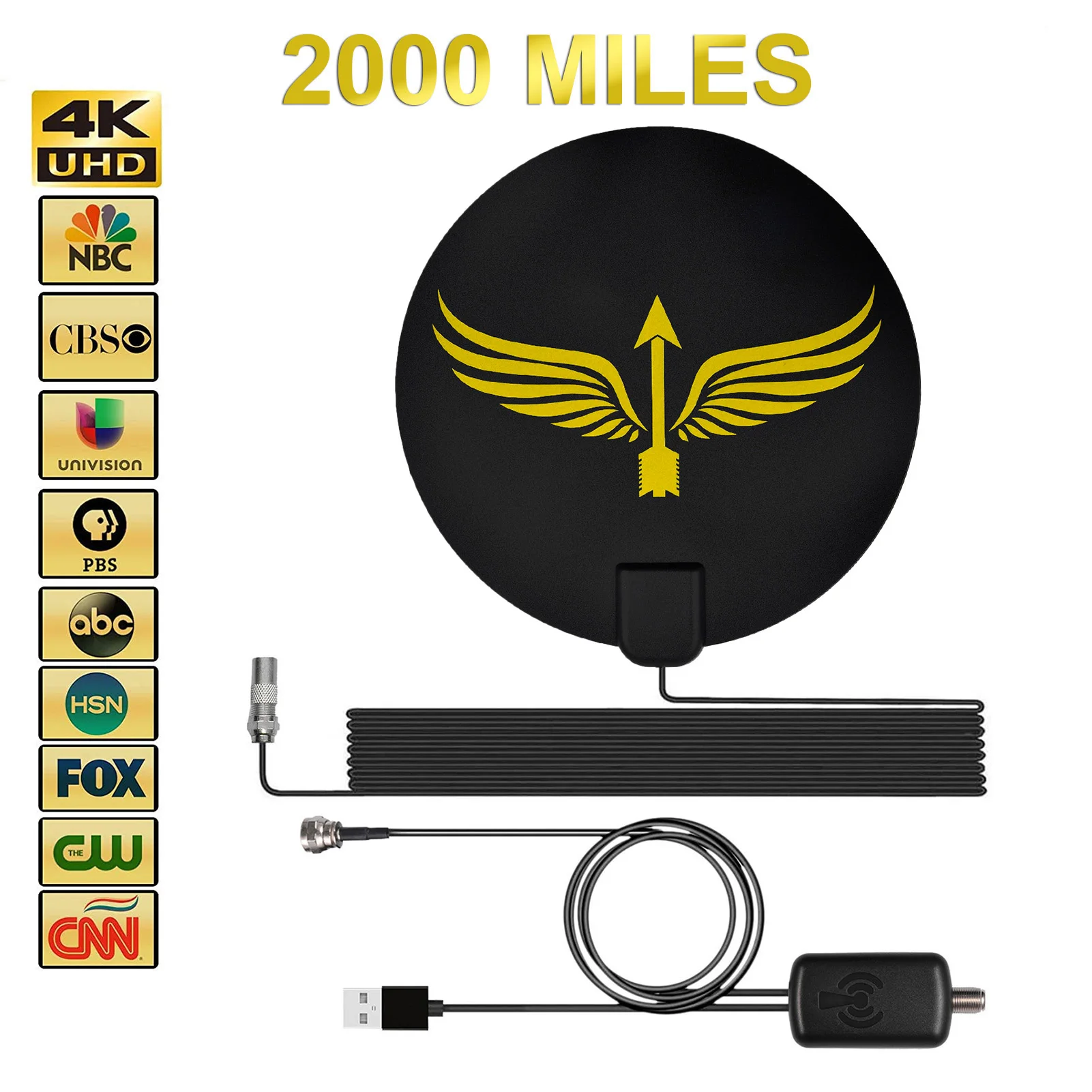 Indoor 2000 Miles Digital Antena TV Aerial Amplified HDTV Antenna 4K DVB-T2 Full HD Channel Moon Image &amp Sound Quality | Электроника
