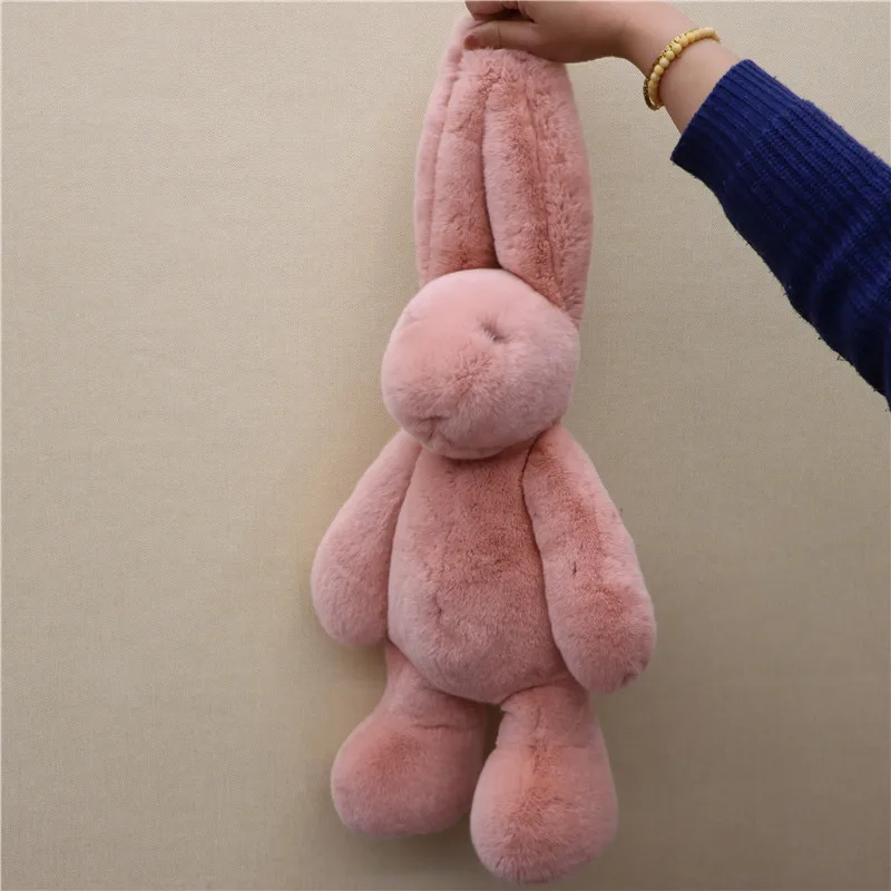 

Rex Rabbit Fur Bunny Doll Multi-Purpose Girl Backpack Messenger Bag Fur Large Rabbit Child Animal Doll Gift